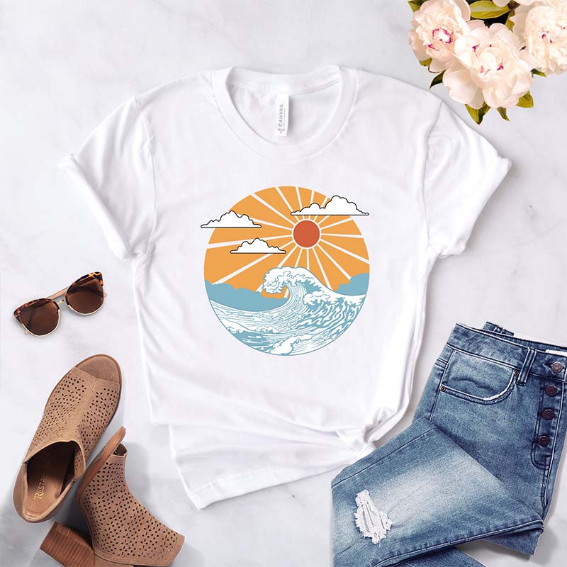 Retro Graphic Ocean Sunshine T-Shirt