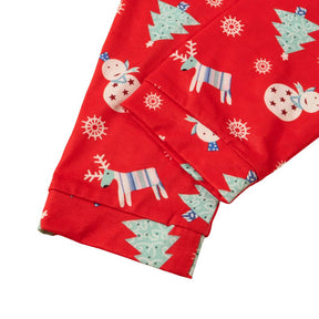 Family Matching Polar Bear Fleece Red Pajamas Sets