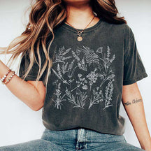 Botanical Vintage Wildflower Graphic T-Shirt