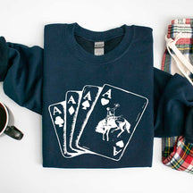 Playing Ace Card Cowboy Sweatshirt