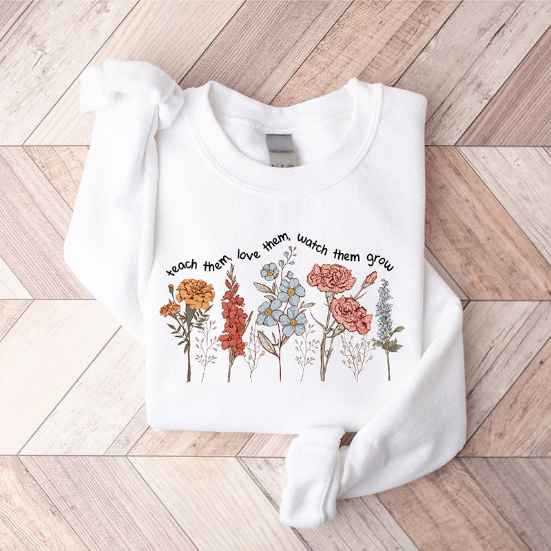 Cute Floral Teacher Sweatshirt