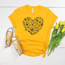 Flower Heart Wildflowers Plant Lady T-Shirt