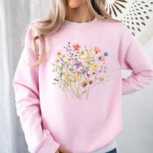 Pressed Flowers Floral Nature Sweatshirt