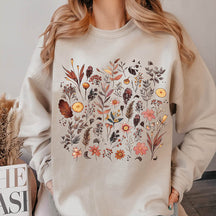 Autumnal Wildflowers Boho Floral Forest Sweatshirt