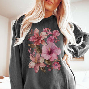 Retro Summer Flowers Lightweight Sweatshirt