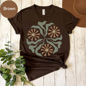 Botanical Neutral Wildflowers Graphic T-Shirt