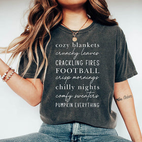 Cozy Blankets Crunchy Leaves Crackling Fires Football T-Shirt