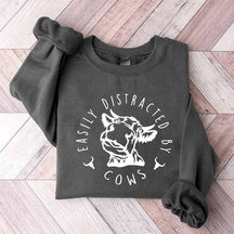 Easily Distracted By Cows Farm Love Sweatshirt