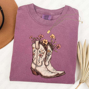 Western Cowboy Boots Ranch Girl T-Shirt