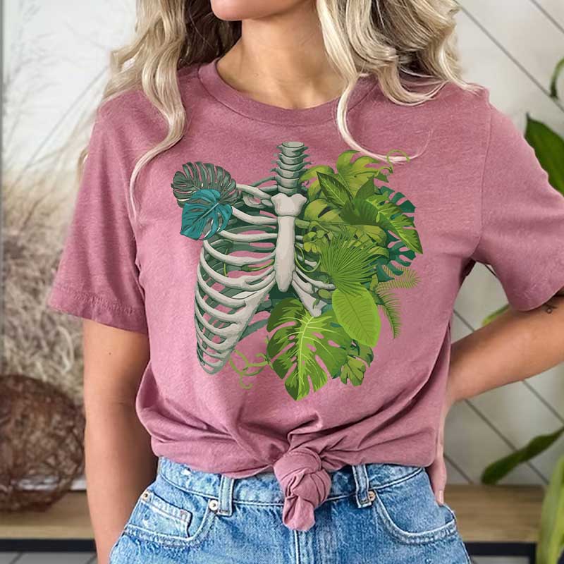 Skeleton Plant Body Monstera T-shirt