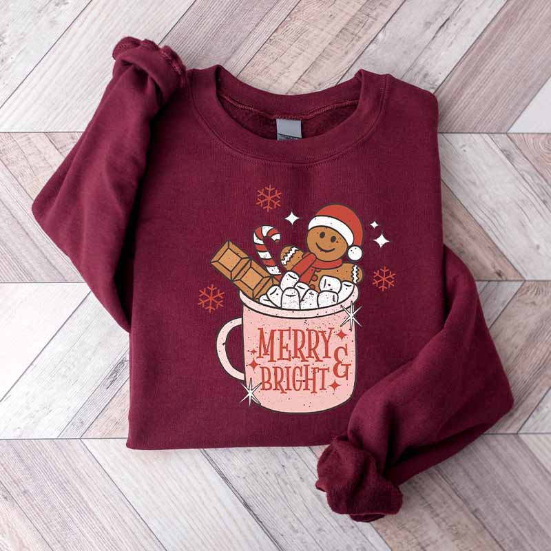 Retro Gingerbread Christmas Coffee Sweatshirt