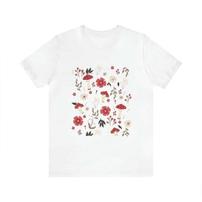 Aesthetic Mushroom and Pressed Flowers T-Shirt