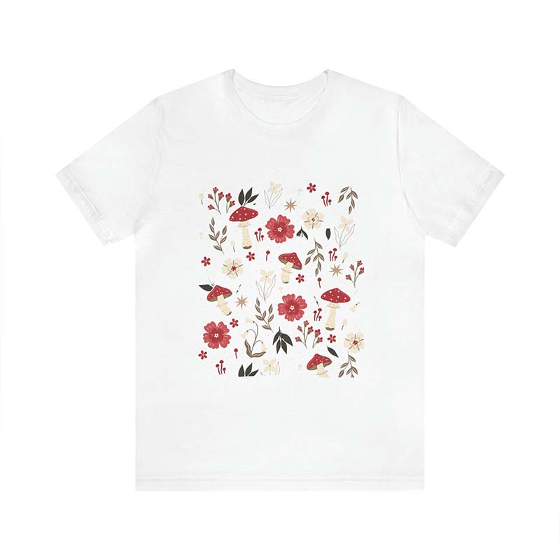 Aesthetic Mushroom and Pressed Flowers T-Shirt