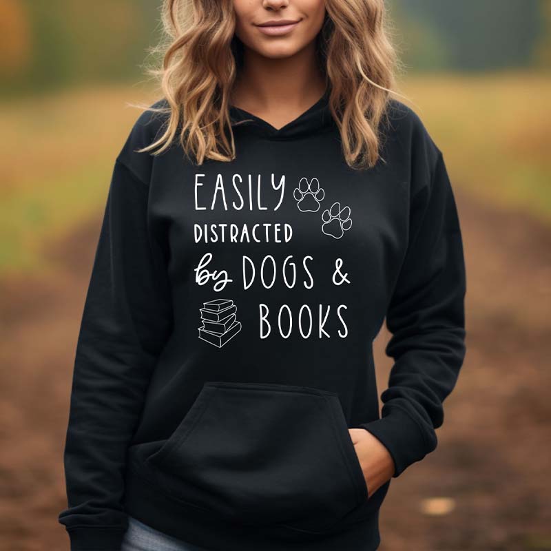 Dogs And Books Reading Hoodie