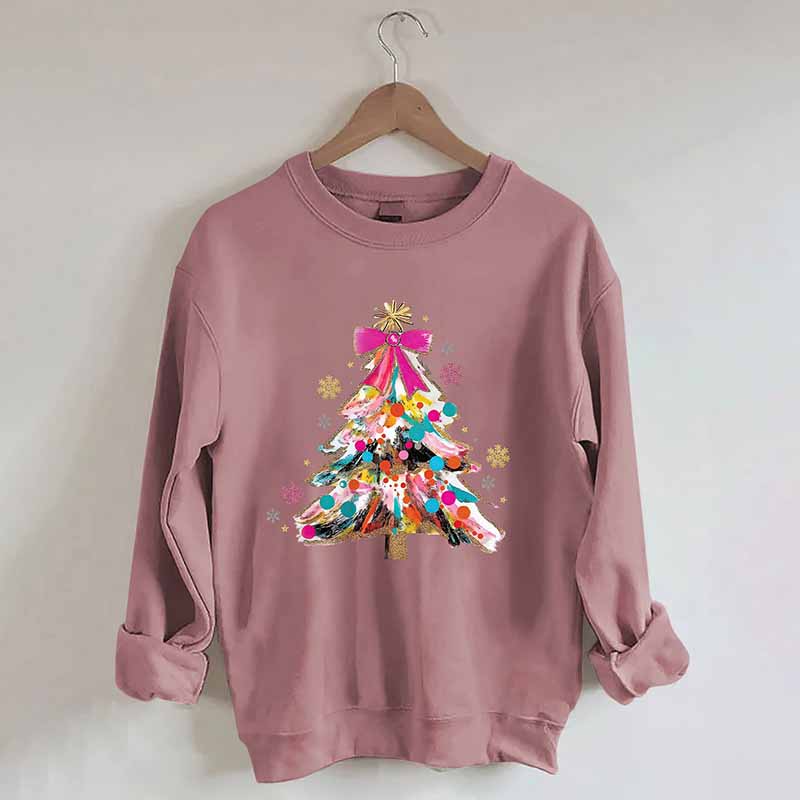 Colorful Glitter Christmas Tree Sweatshirt