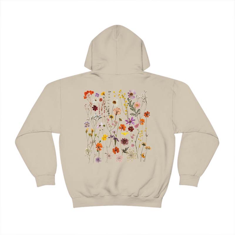 Cute Pressed Flowers Cottagecore Hoodie