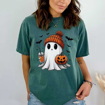 Halloween Ghost Spooky Season Cute Fall T-Shirt