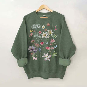 Vintage White Botanical Sweatshirt