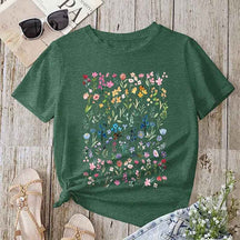 Women's Summer Floral Print Casual T-Shirt