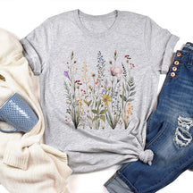 Wild Flowers Pastel Floral Nature T-Shirt