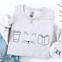 Cats Coffee Books Sweatshirt