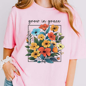 Grow in Grace Trendy flowers T-Shirt