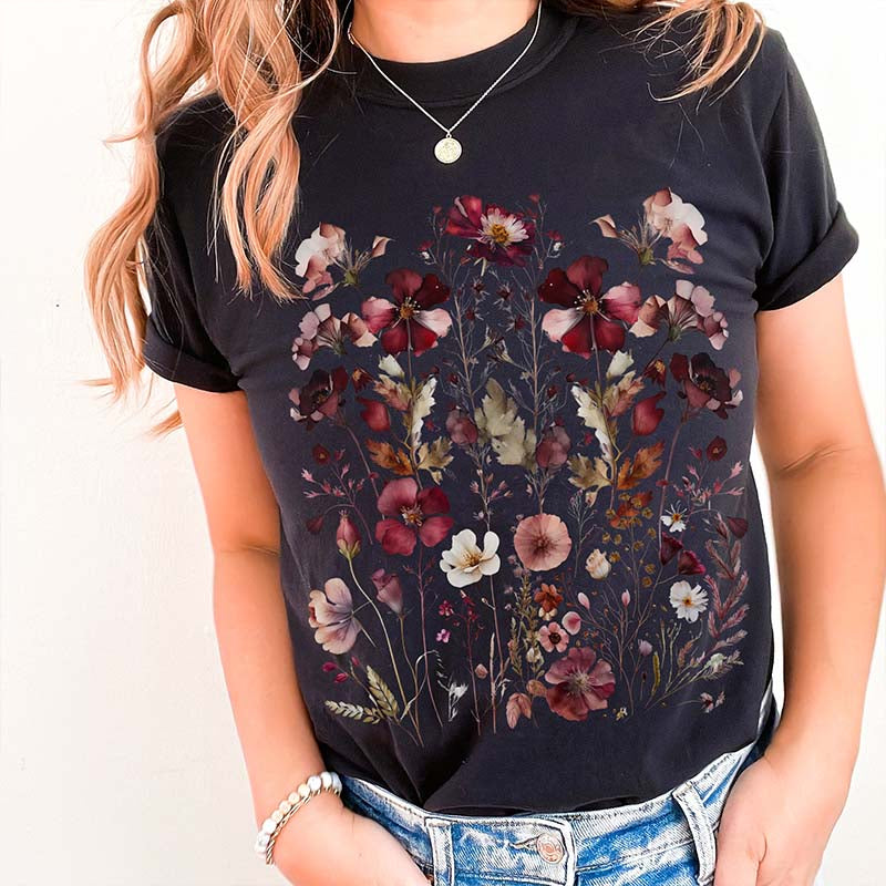 Boho Wildlfower Goblincore Granola Girl T-Shirt