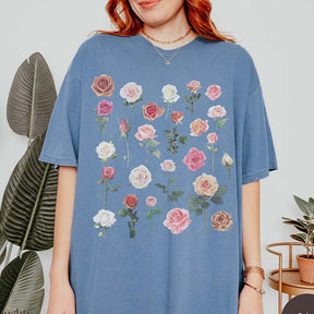 Peach Pink Roses Flowers T-Shirt