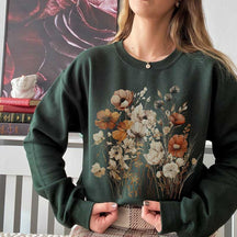 Boho Cottagecore Garden Botanical Floral Sweatshirt