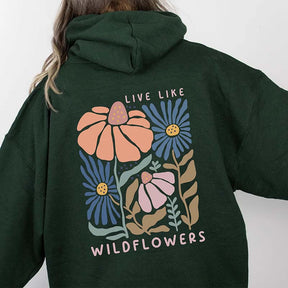 Boho Floral Print Cute Mental Health Hoodie