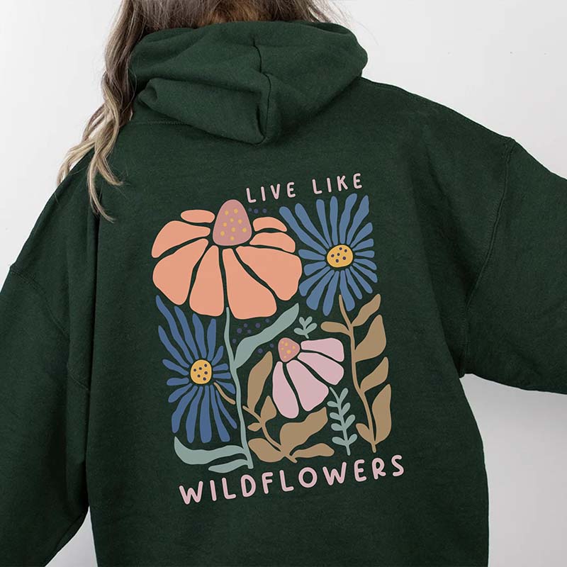 Boho Floral Print Cute Mental Health Hoodie