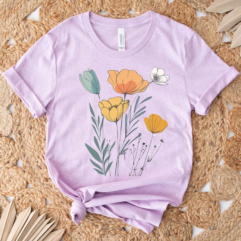 Pastel Floral Nature Garden Lover T-Shirt