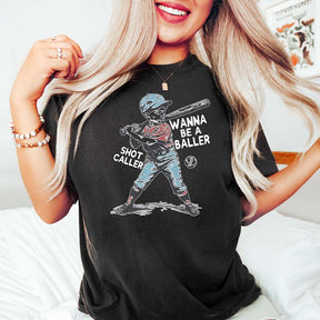 Wanna be a baller shot caller Shirt, Retro baseball T-Shirt