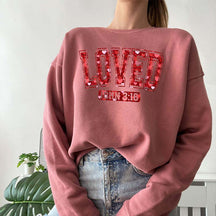 Loved John 3:16 Valentine Bible Sweatshirt