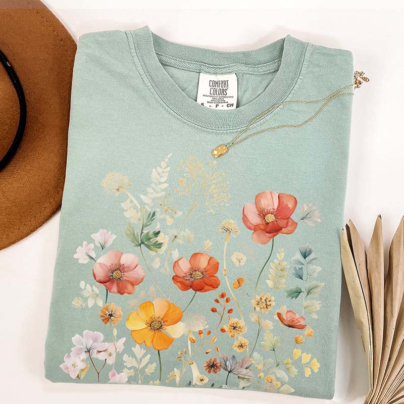 Aesthetic Colorful Wild Flower T-Shirt