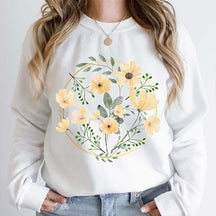 Yellow Wildflower Trendy Floral Sweatshirt