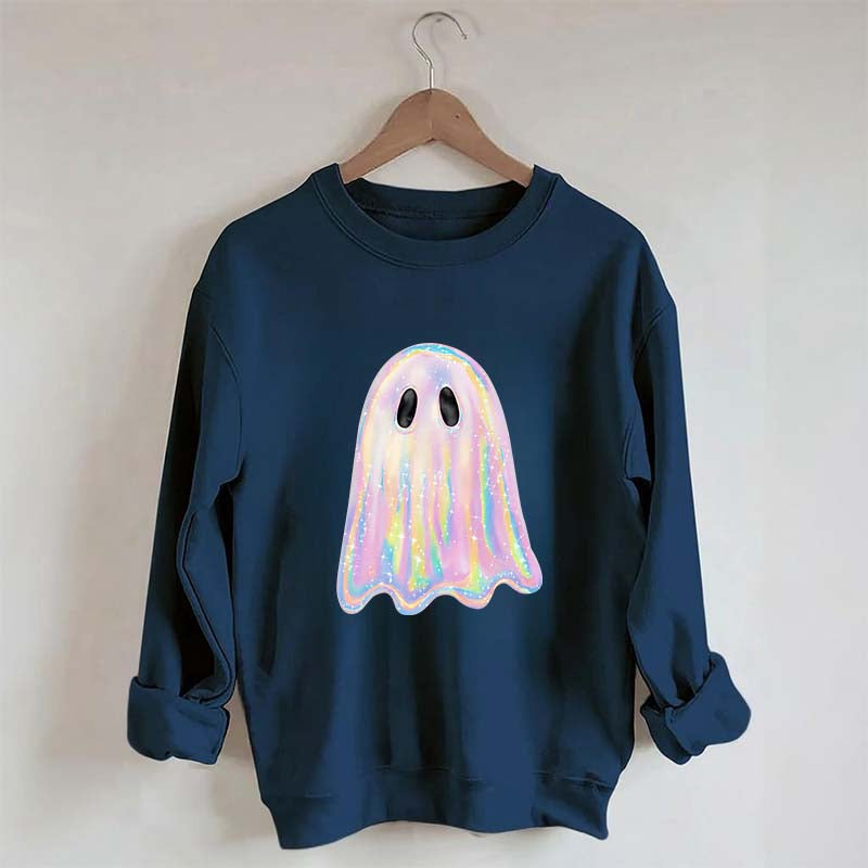 Retro Disco Iridescent Ghost Sweatshirt