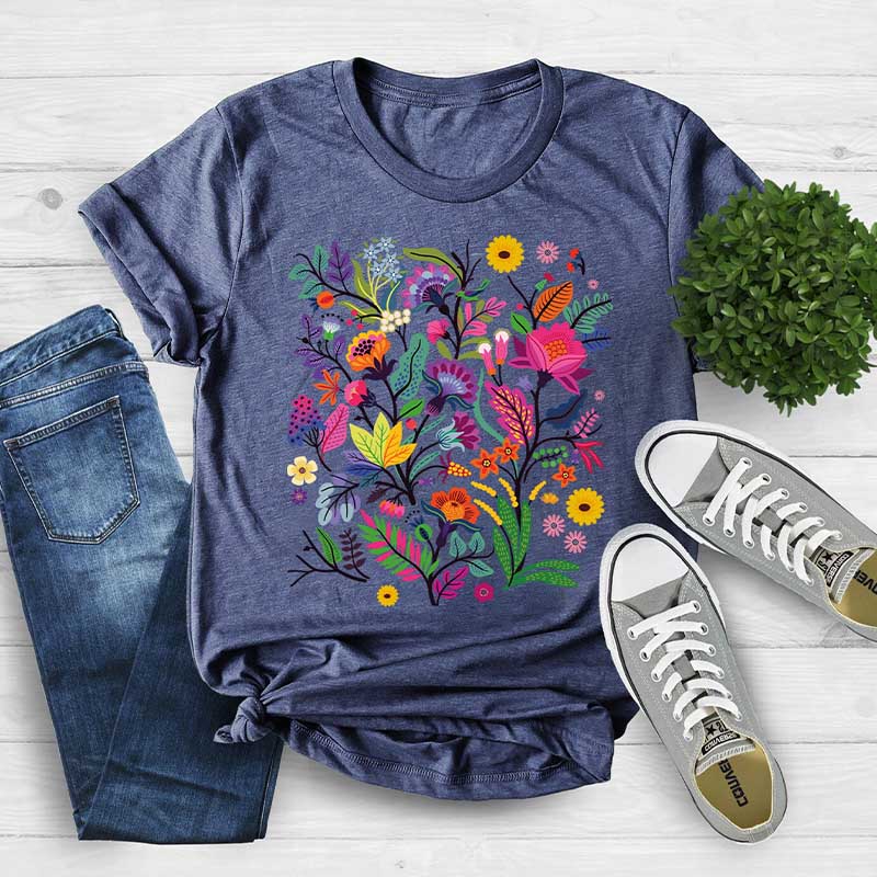 Nature Lover Colorful Wildflower Floral T-Shirt