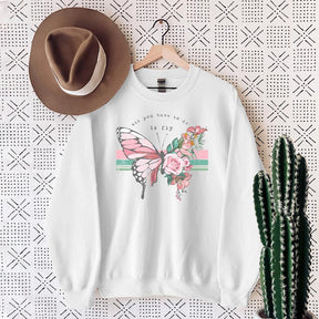 Positive Vibes Butterfly Flower Sweatshirt