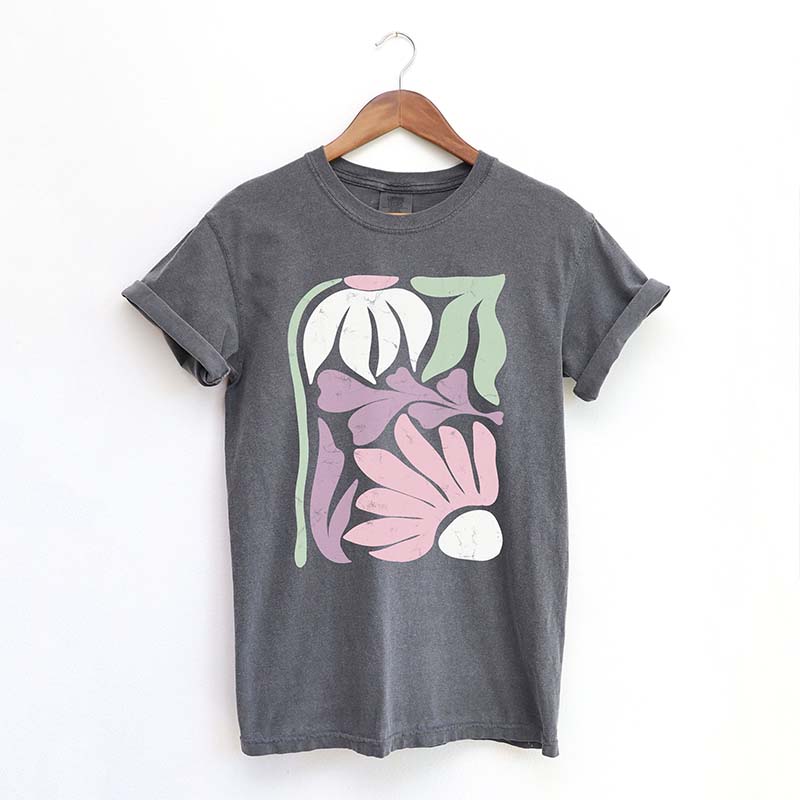 Pastel Matisse Flower Boho T-Shirt