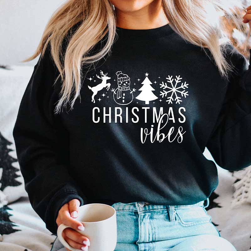 Womens Christmas Vibes Sweatshirt