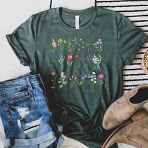 Boho Wildflowers Floral Nature Inspirational T-Shirt