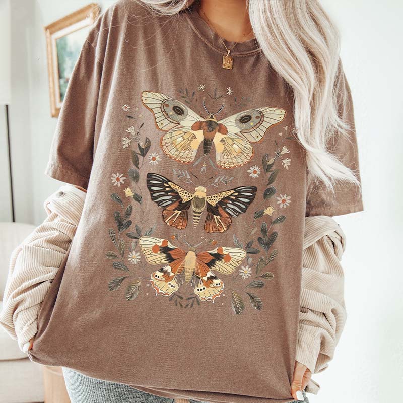 Vintage Floral Moth Insect T-Shirt