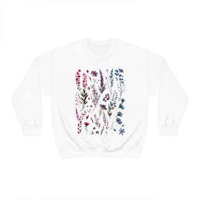 Boho Pink Floral Wildflowers Sweatshirt