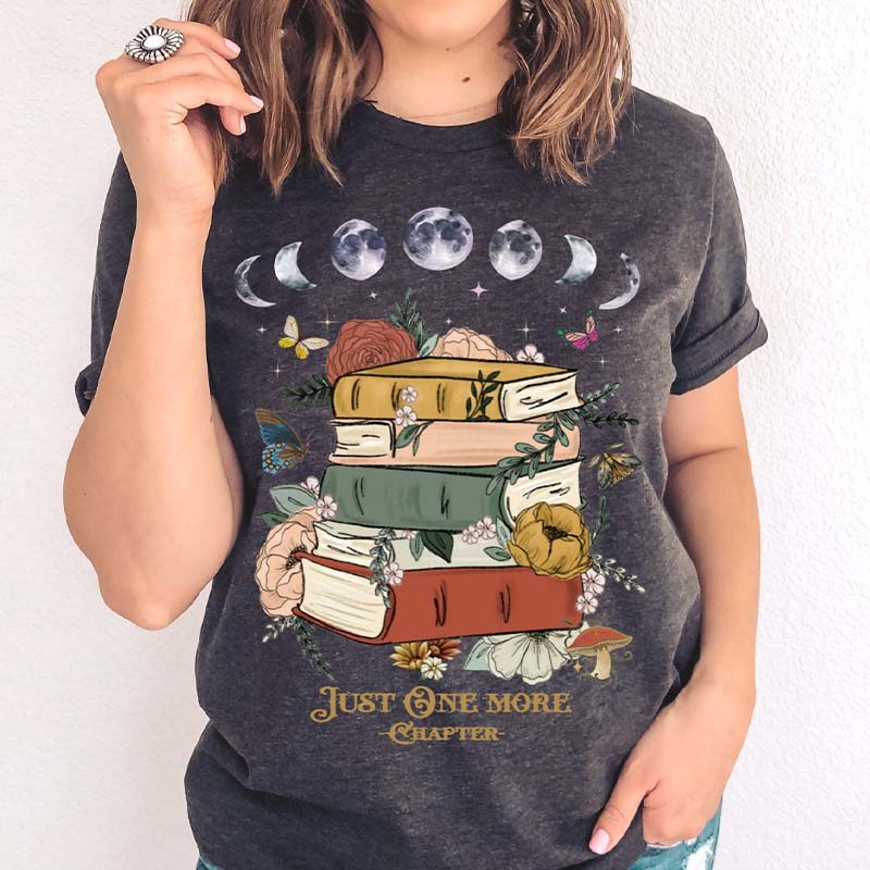 Just One More Chapter Book Moon T-Shirt