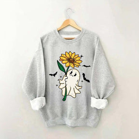 Ghost Sunflower Halloween Sweatshirt