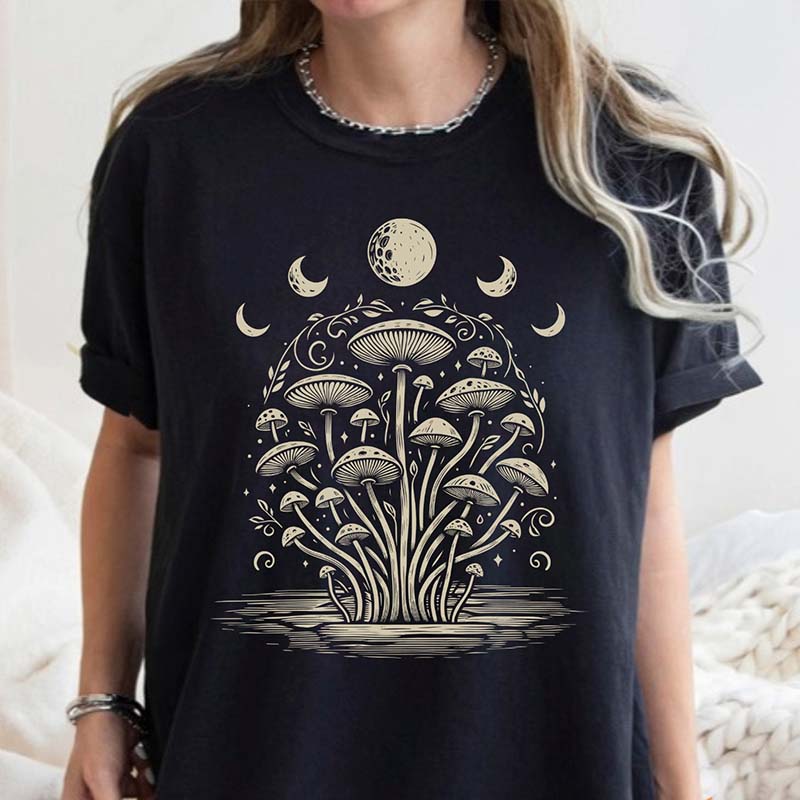 Magic Mushroom Spiritual Moon T-Shirt