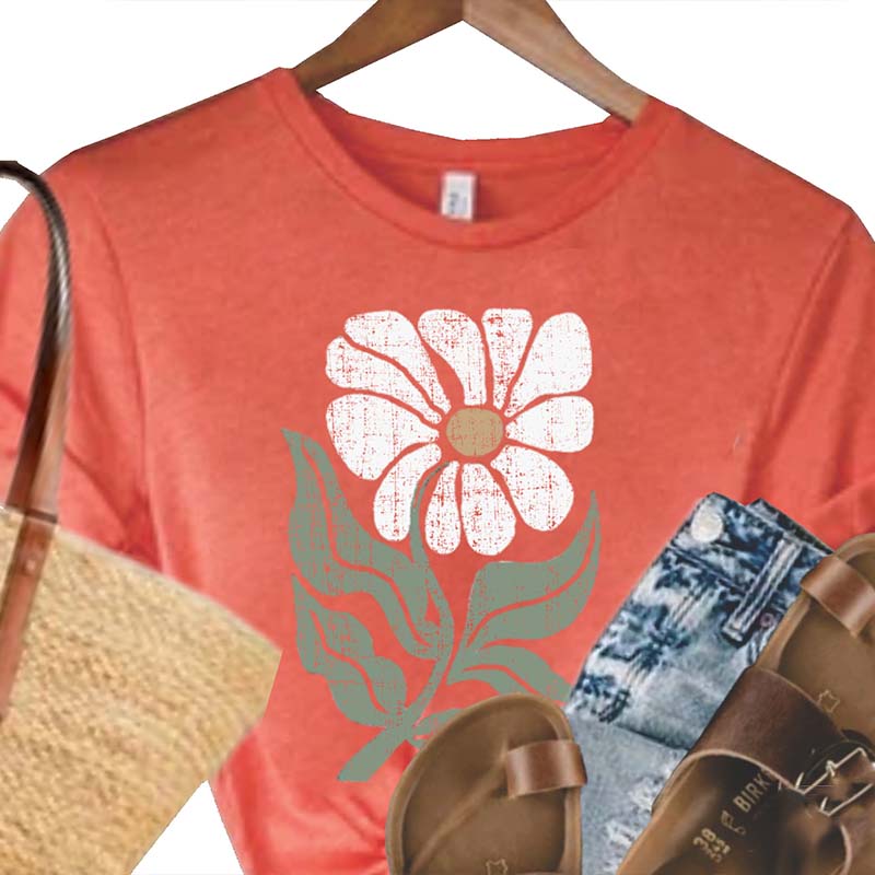 Boho Daisy Botanical Plant T-Shirt