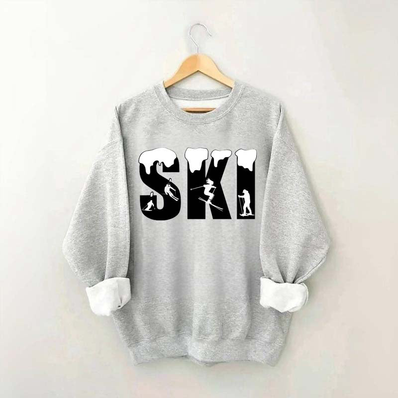 Skiing Snowflake Sweatshirt