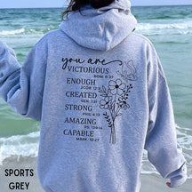 You Are Enough Motivational Floral Butterfly Hoodie